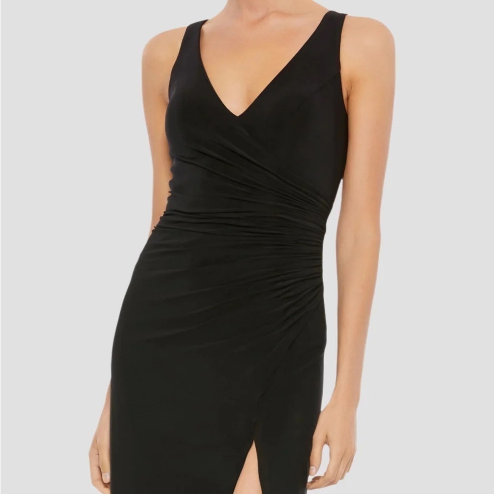 Mac Duggal 26513 NWT Faux Wrap Sleeveless V Neck Gown - Picture 2 of 6